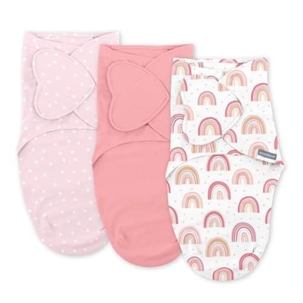 SwaddleMe Ingenuity Monogram Collection Baby Swaddle Cotton 0-3 Months 3-Pack